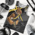 Richmond Football Club Men Tank Top Tigers Muscular Mascot Graphic - Abstract Paint Splatter Art