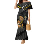 Richmond Football Club Mermaid Dress Tigers Muscular Mascot Graphic - Abstract Paint Splatter Art