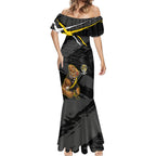 Richmond Football Club Mermaid Dress Tigers Muscular Mascot Graphic - Abstract Paint Splatter Art