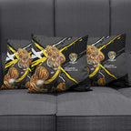 Richmond Football Club Pillow Cover Tigers Muscular Mascot Graphic - Abstract Paint Splatter Art