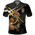 Richmond Football Club Polo Shirt Tigers Muscular Mascot Graphic - Abstract Paint Splatter Art
