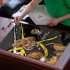 Richmond Football Club Puzzle Tigers Muscular Mascot Graphic - Abstract Paint Splatter Art