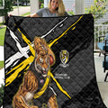 Richmond Football Club Quilt Tigers Muscular Mascot Graphic - Abstract Paint Splatter Art