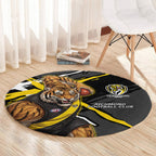 Richmond Football Club Round Carpet Tigers Muscular Mascot Graphic - Abstract Paint Splatter Art