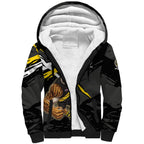 Richmond Football Club Sherpa Hoodie Tigers Muscular Mascot Graphic - Abstract Paint Splatter Art
