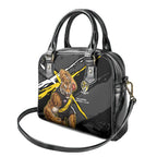 Richmond Football Club Shoulder Handbag Tigers Muscular Mascot Graphic - Abstract Paint Splatter Art
