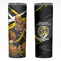Richmond Football Club Skinny Tumbler Tigers Muscular Mascot Graphic - Abstract Paint Splatter Art