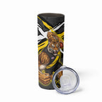 Richmond Football Club Skinny Tumbler Tigers Muscular Mascot Graphic - Abstract Paint Splatter Art