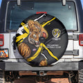 Richmond Football Club Spare Tire Cover Tigers Muscular Mascot Graphic - Abstract Paint Splatter Art