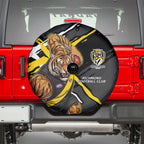 Richmond Football Club Spare Tire Cover Tigers Muscular Mascot Graphic - Abstract Paint Splatter Art