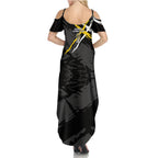 Richmond Football Club Summer Maxi Dress Tigers Muscular Mascot Graphic - Abstract Paint Splatter Art
