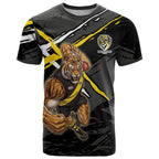 Richmond Football Club T Shirt Tigers Muscular Mascot Graphic - Abstract Paint Splatter Art