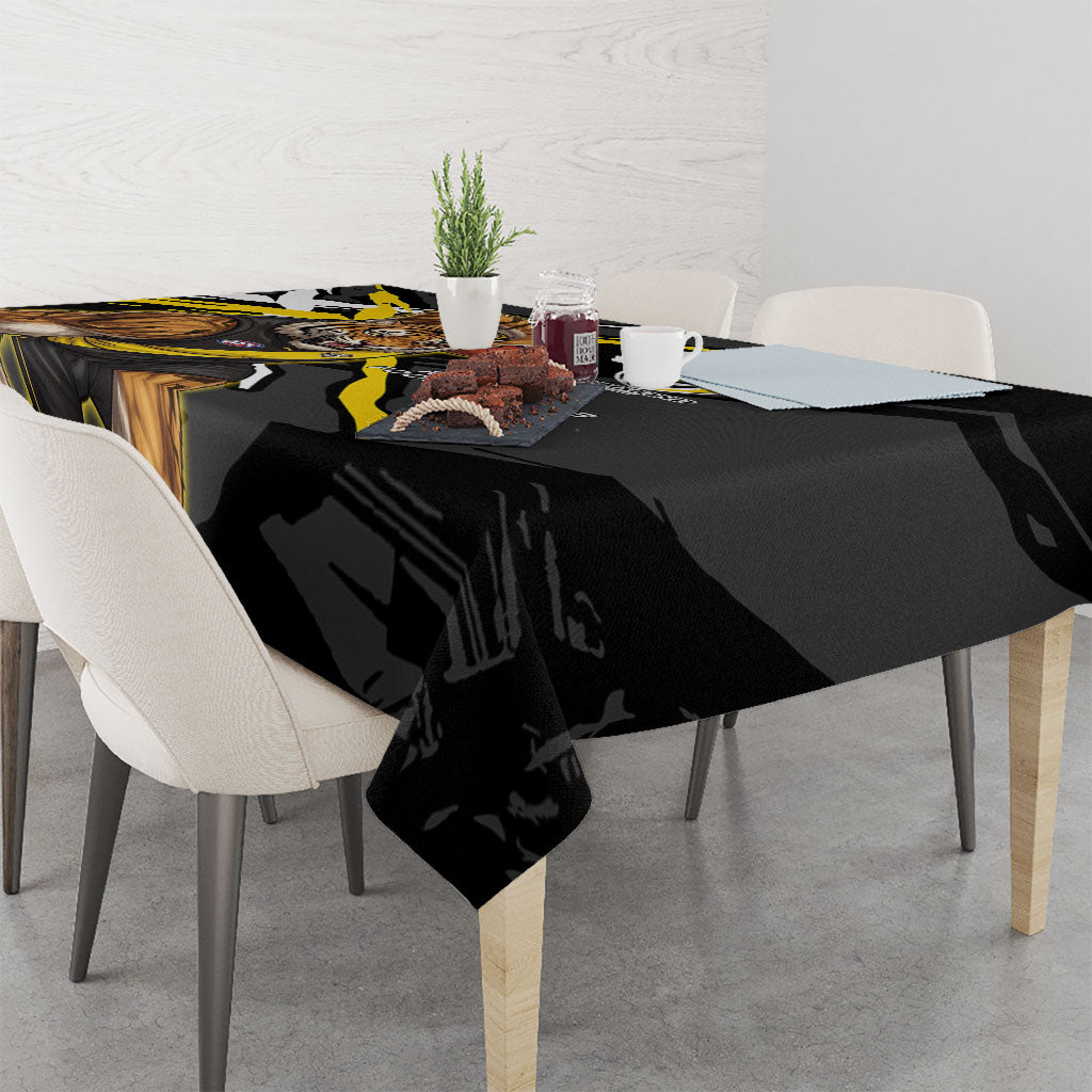 Richmond Football Club Tablecloth Tigers Muscular Mascot Graphic - Abstract Paint Splatter Art