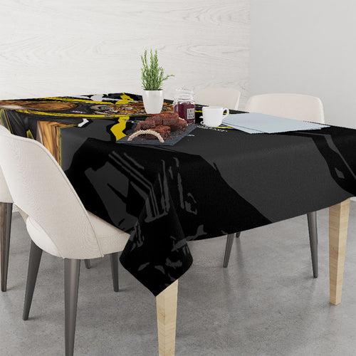 Richmond Football Club Tablecloth Tigers Muscular Mascot Graphic - Abstract Paint Splatter Art