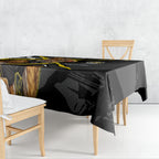Richmond Football Club Tablecloth Tigers Muscular Mascot Graphic - Abstract Paint Splatter Art