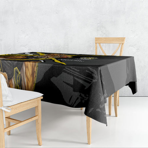 Richmond Football Club Tablecloth Tigers Muscular Mascot Graphic - Abstract Paint Splatter Art