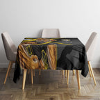 Richmond Football Club Tablecloth Tigers Muscular Mascot Graphic - Abstract Paint Splatter Art