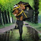 Richmond Football Club Umbrella Tigers Muscular Mascot Graphic - Abstract Paint Splatter Art