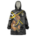 Richmond Football Club Wearable Blanket Hoodie Tigers Muscular Mascot Graphic - Abstract Paint Splatter Art