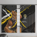 Richmond Football Club Window Curtain Tigers Muscular Mascot Graphic - Abstract Paint Splatter Art