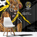 Richmond Football Club Window Curtain Tigers Muscular Mascot Graphic - Abstract Paint Splatter Art