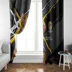 Richmond Football Club Window Curtain Tigers Muscular Mascot Graphic - Abstract Paint Splatter Art