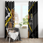 Richmond Football Club Window Curtain Tigers Muscular Mascot Graphic - Abstract Paint Splatter Art