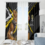 Richmond Football Club Window Curtain Tigers Muscular Mascot Graphic - Abstract Paint Splatter Art