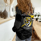 Richmond Football Club Women Casual Shirt Tigers Muscular Mascot Graphic - Abstract Paint Splatter Art