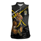 Richmond Football Club Women Sleeveless Polo Shirt Tigers Muscular Mascot Graphic - Abstract Paint Splatter Art