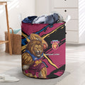 Brisbane Lions Laundry Basket Lions Muscular Mascot Graphic - Abstract Paint Splatter Art