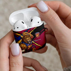 Brisbane Lions AirPods Case Lions Muscular Mascot Graphic - Abstract Paint Splatter Art