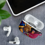 Brisbane Lions AirPods Case Lions Muscular Mascot Graphic - Abstract Paint Splatter Art