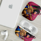Brisbane Lions AirPods Case Lions Muscular Mascot Graphic - Abstract Paint Splatter Art
