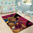 Brisbane Lions Area Rug Lions Muscular Mascot Graphic - Abstract Paint Splatter Art