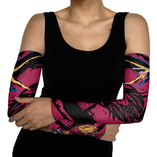 Brisbane Lions Arm Sleeves Lions Muscular Mascot Graphic - Abstract Paint Splatter Art