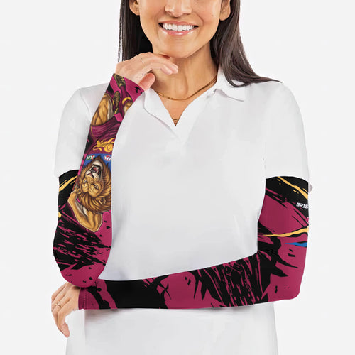 Brisbane Lions Arm Sleeves Lions Muscular Mascot Graphic - Abstract Paint Splatter Art