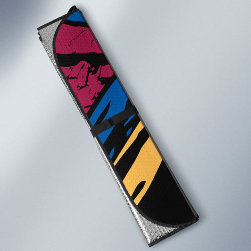 Brisbane Lions Auto Sun Shade Lions Muscular Mascot Graphic - Abstract Paint Splatter Art
