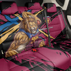 Brisbane Lions Back Car Seat Cover Lions Muscular Mascot Graphic - Abstract Paint Splatter Art