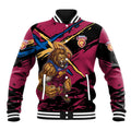 Brisbane Lions Baseball Jacket Lions Muscular Mascot Graphic - Abstract Paint Splatter Art