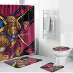 Brisbane Lions Bathroom Set Lions Muscular Mascot Graphic - Abstract Paint Splatter Art