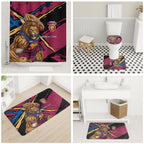 Brisbane Lions Bathroom Set Lions Muscular Mascot Graphic - Abstract Paint Splatter Art