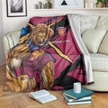 Brisbane Lions Blanket Lions Muscular Mascot Graphic - Abstract Paint Splatter Art