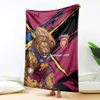 Brisbane Lions Blanket Lions Muscular Mascot Graphic - Abstract Paint Splatter Art