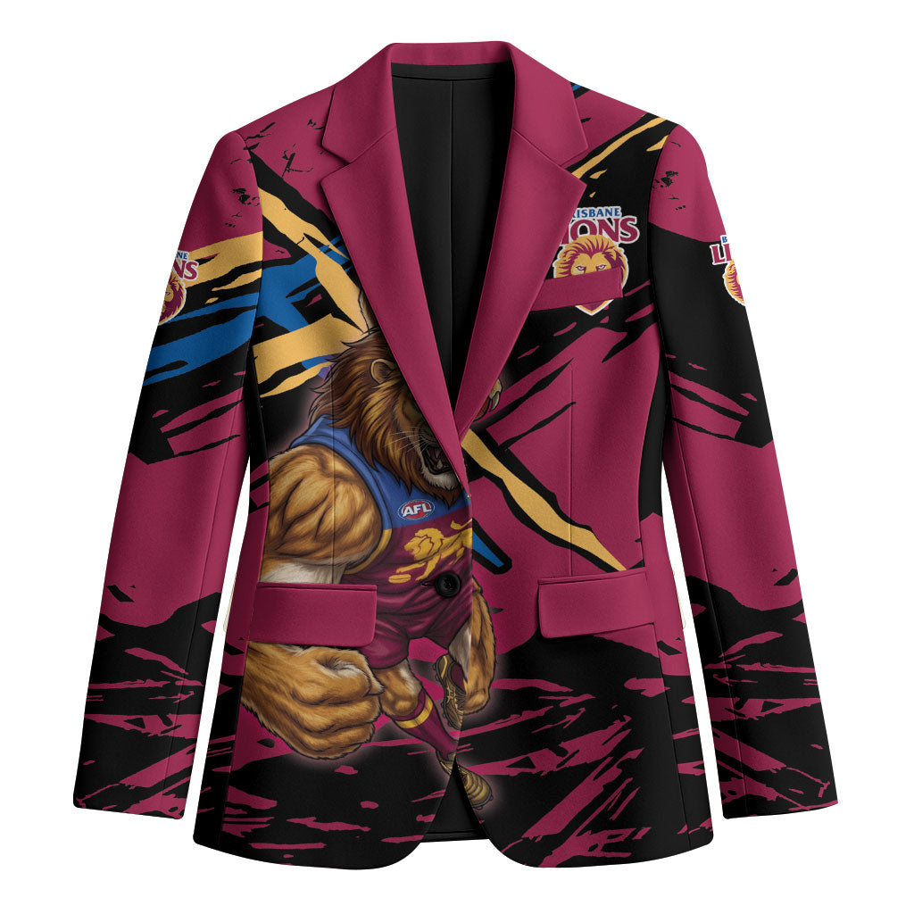 Brisbane Lions Blazer Lions Muscular Mascot Graphic - Abstract Paint Splatter Art