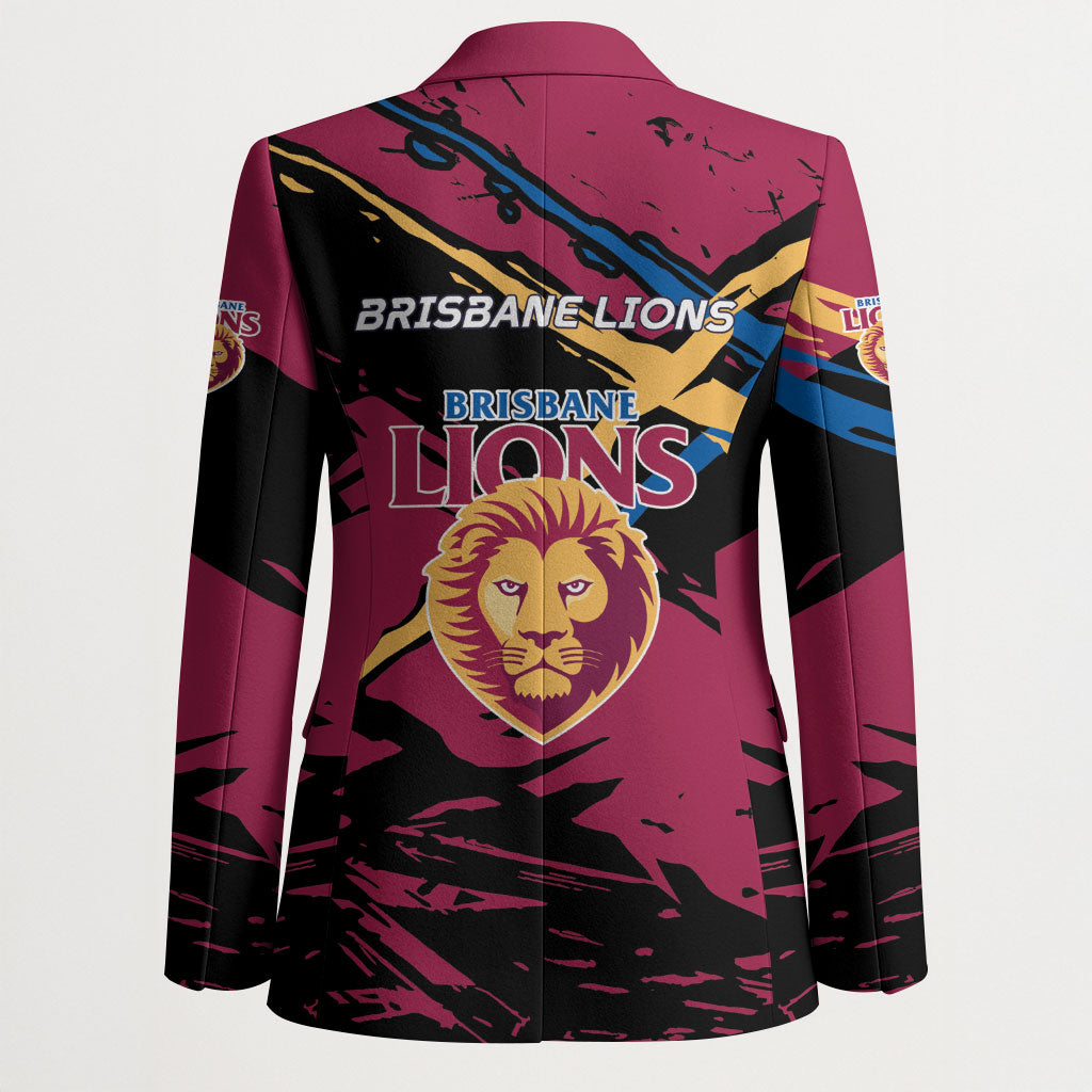 Brisbane Lions Blazer Lions Muscular Mascot Graphic - Abstract Paint Splatter Art