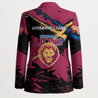 Brisbane Lions Blazer Lions Muscular Mascot Graphic - Abstract Paint Splatter Art