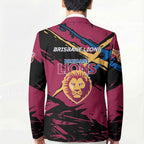 Brisbane Lions Blazer Lions Muscular Mascot Graphic - Abstract Paint Splatter Art