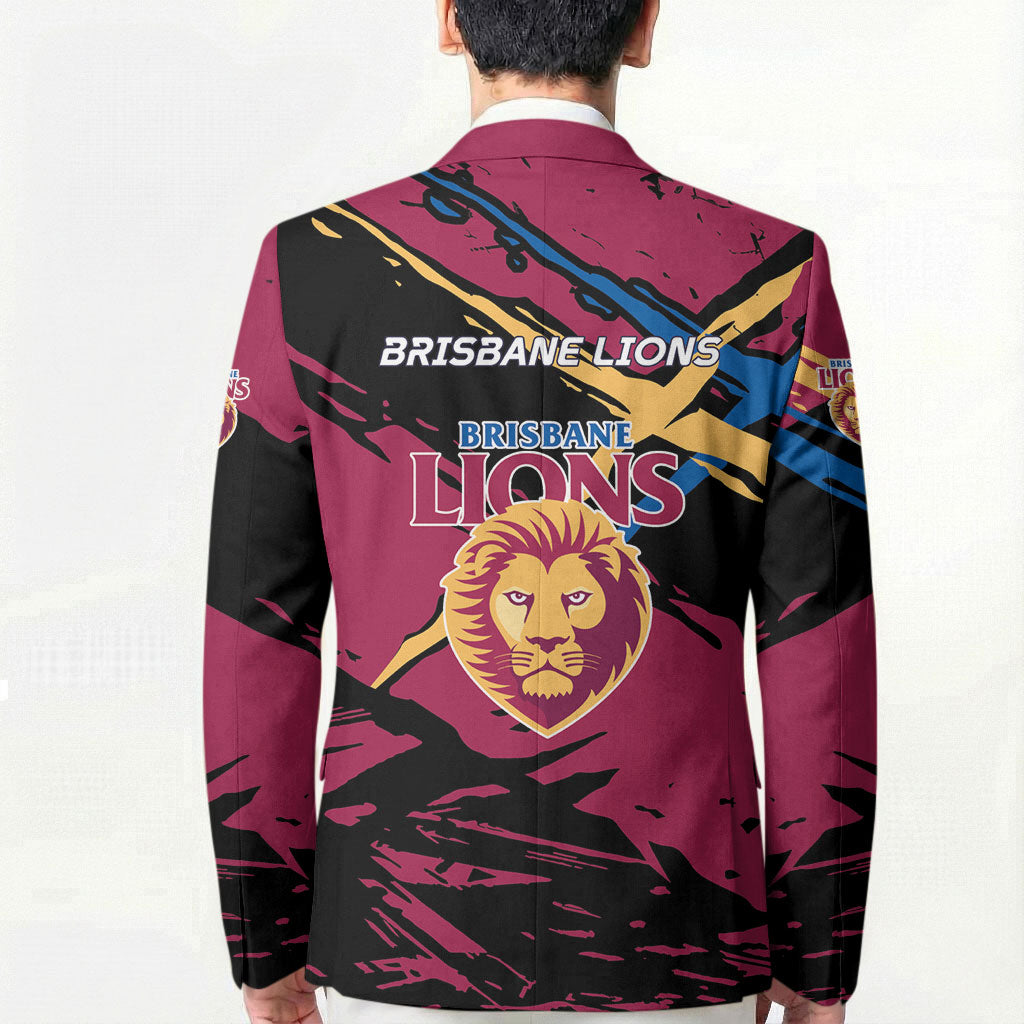 Brisbane Lions Blazer Lions Muscular Mascot Graphic - Abstract Paint Splatter Art