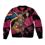 Brisbane Lions Bomber Jacket Lions Muscular Mascot Graphic - Abstract Paint Splatter Art